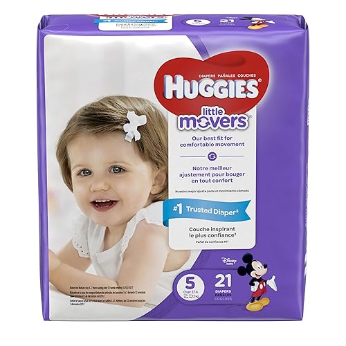 HUGGIES LITTLE MOVERS Diapers, Size 5 (27+ lb.), 21 Ct., JUMBO PACK