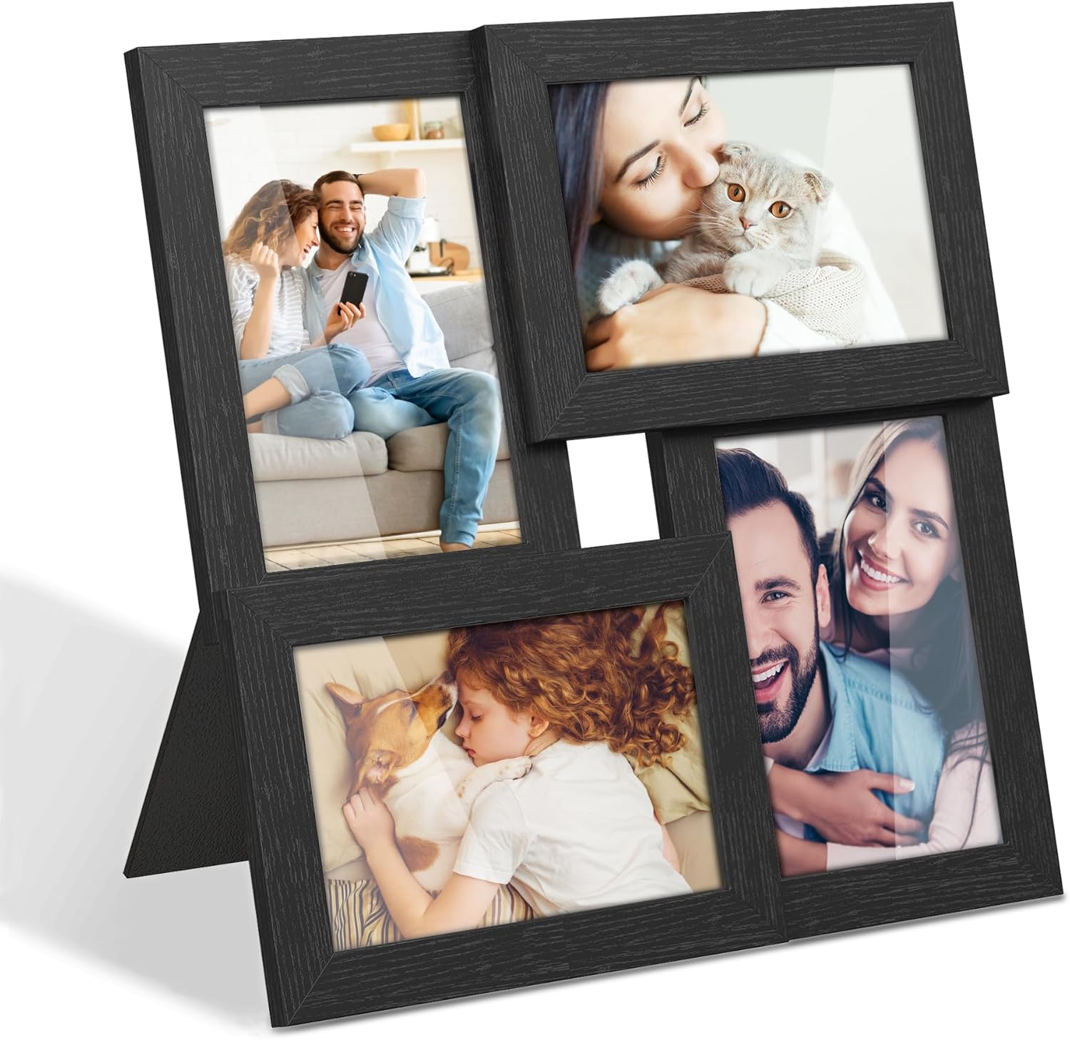 Photo Albums, Frames & Accessories - SONGMICS 4x6 Collage Picture Frames, Family Photo Collage Frame Set of 4 for Wall Decor, Glass Front, Wall Hanging or Tabletop, Black