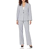 Le Suit Women's 3 Button Notch Collar Mini Diamond Jacquard