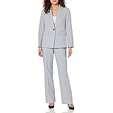 Le Suit Womens Plaid Combo 1-Button Jacket & Kate Pant