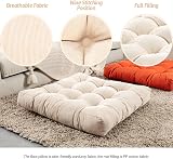HIGOGOGO Floor Pillow Square Meditation Cushion 22x22in Beige 8-10cm Thick view 3