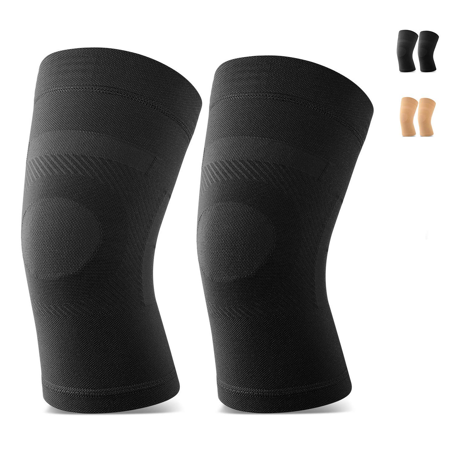 Knee Sleeves, 1 Pair, Could Be Worn Under Pants, Lightweight Knee Compression Sleeves for Men Women,