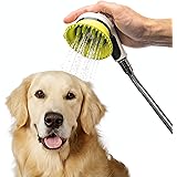Wondurdog Quality Dog Wash Kit for Shower with Splash Guard Handle and Rubber Grooming Teeth. Indoor and Indoor/Outdoor Versi