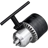 Yakamoz Keyed Drill Chuck,1.5-13mm 12-20UNF 1/2" Replacement Chuck | 3-jaw chuck design, matching tightening key, chrome vanadium steel, drill press drill repair, workshop wood metal workers