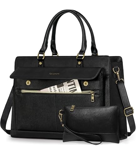 Sac à Main En Cuir Véritable BEFEN Pour Ordinateur 14 Pouces – Cabas Élégant Travail Bureau École – Multi-poches
