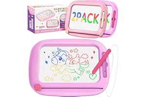 OFFICYGNET Toddler Toys for 1-3 Year Old Girls, 2 Pack Magnetic Drawing Board, Learning & Educational Magna Doodle Pad for Toddler, Christmas Birthday Gift for 1 2 3 Year Old Baby Kids