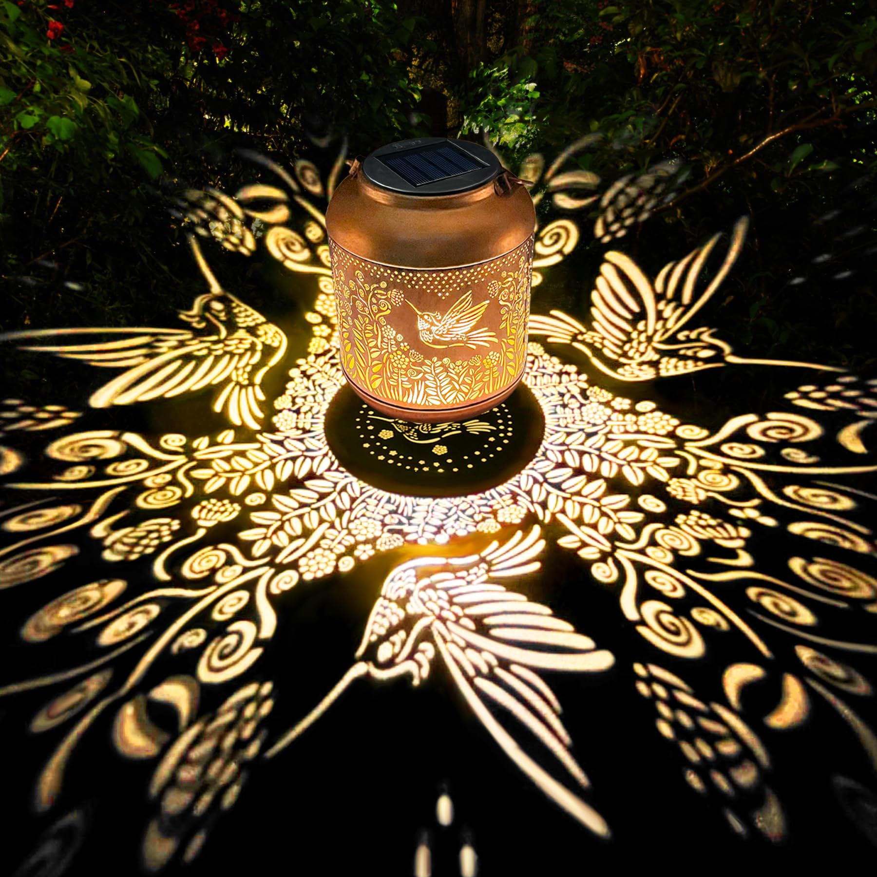 VEEKAY Solar Lanterns Outdoor, Solar Light Outdoor Garden, IP65 Waterproof, Solar Lantern LED Lamp, for Garden, Outdoor (Hummingbird)