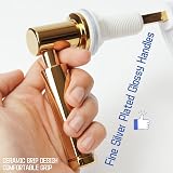 Weielt Toilet Flush Handle Replacement Kit Zinc Alloy Gold Lever Arm view 5
