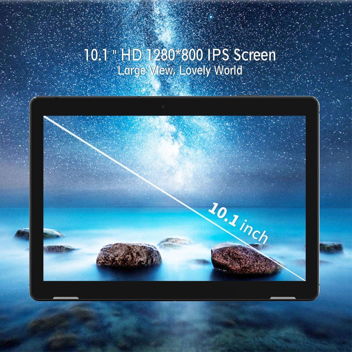 Winnovo T10 Tablet 10 inch Android 9.0 PC, 3GB RAM, 32GB Storage, Metal Frame, Dual Speaker, 5G WiFi, IPS Touchscreen, HDMI, GPS, Support Netflix, Play Store, CNN (Blue)