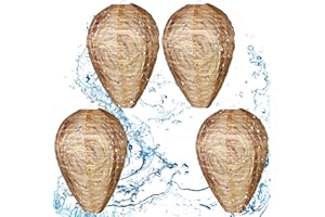 Honoson 4 Pieces Wasp Nest Decoy Hanging Fake Wasp Nest Waterproof Material Hornet Decoy for Hornets Yellow Jackets Home Garden Yard Outdoors (Sandy Brown)