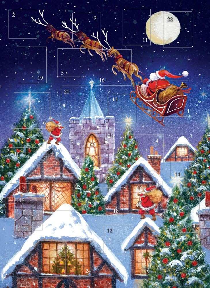 Traditional Advent Calendar Around The World - Glitter Finish 24 Doors
