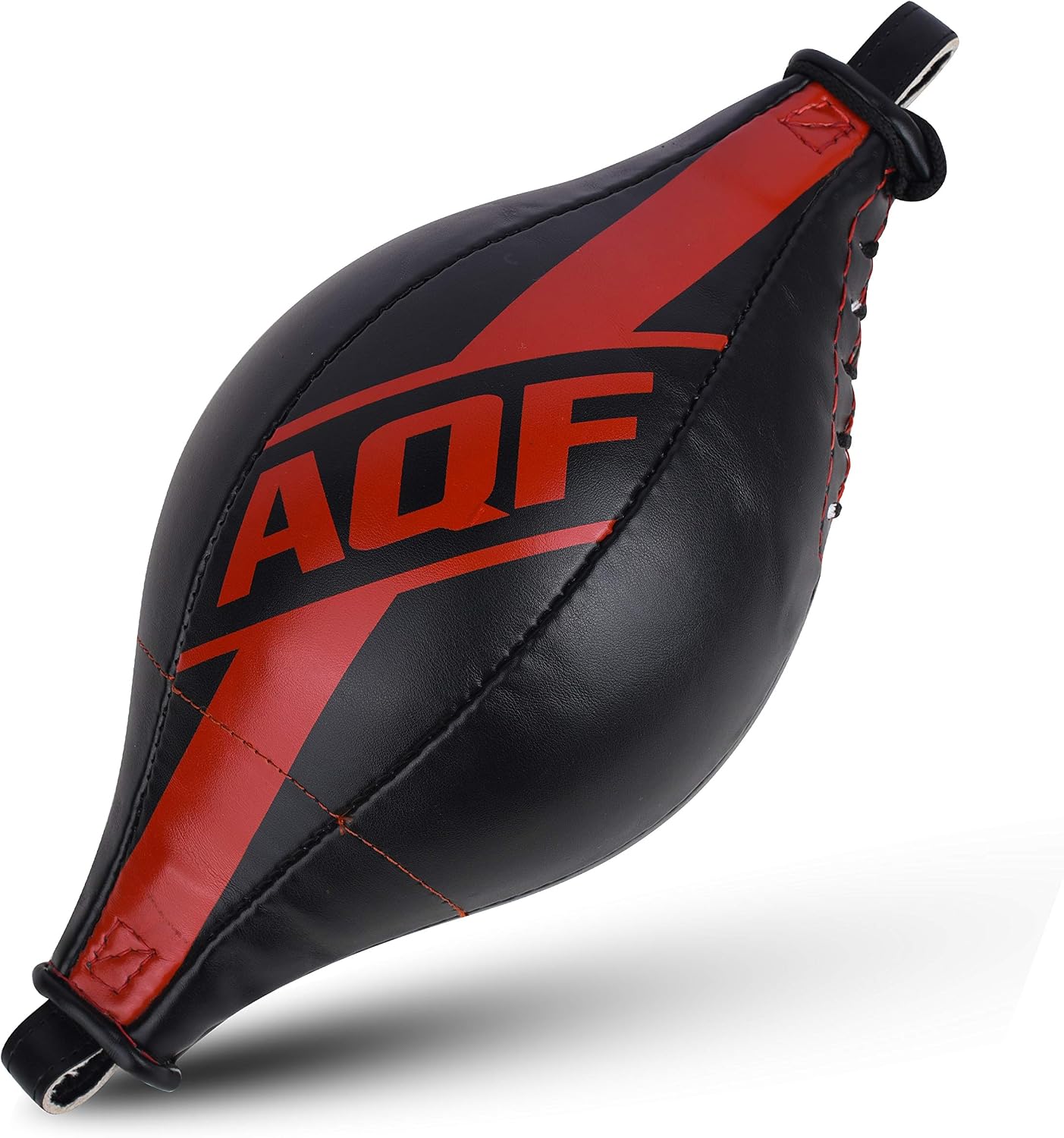 AQF Double End Speed Ball Maya Hide Leather Boxing Dodge Speed Bag Punching MMA Training Workout Floor to Ceiling Rope (Black) - Image 3