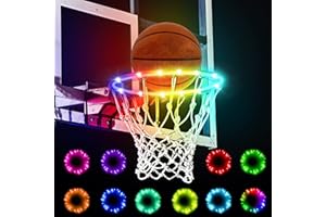 LED Basketball Hoop Lights Outdoors, Ajerg Remote Control Basketball Accessories Rim Lights with 16 Colors 7 Lighting Modes, Waterproof, Basketball Gift for Adults Outdoor Game and Training