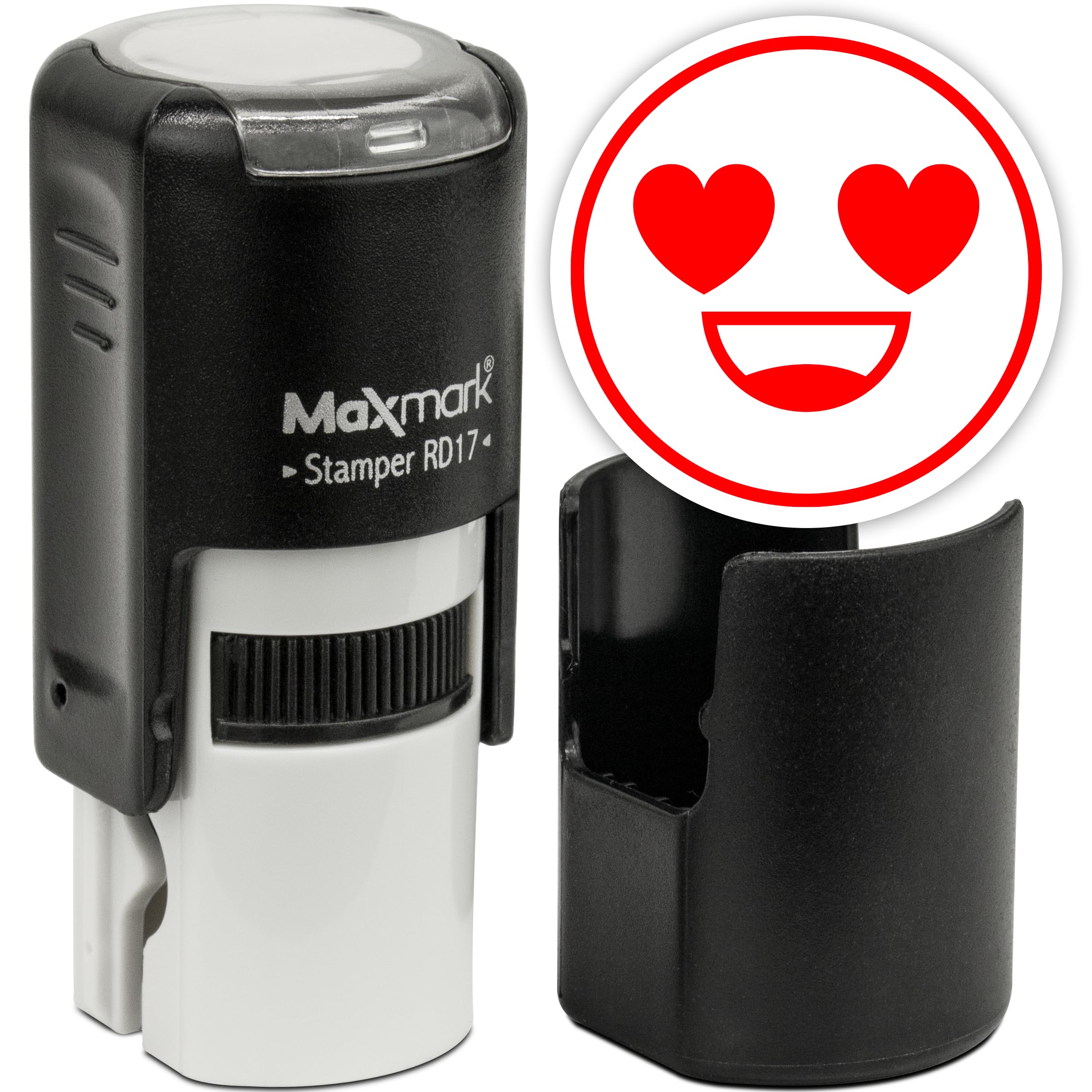 MaxMark Round Self Inking Emoji Stamp - in Love