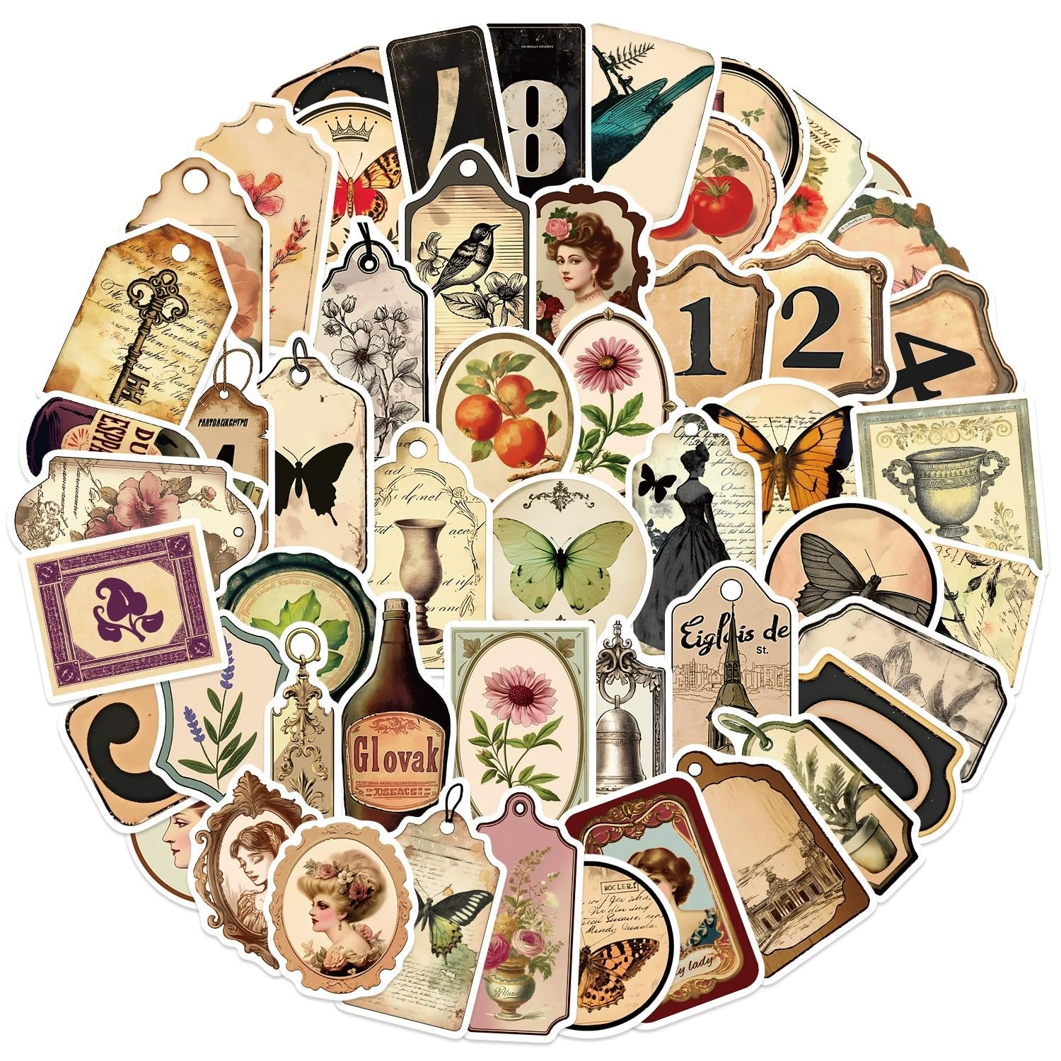 50 Pcs Fading Retro Stickers for Kids Teens Adults Boys Girls Gift,Vintage Stickers Pack for Laptop,Skateboard,Luggage,Car,Bike,Cup,Computer,Water Bottle Decor,Vinyl Waterproof Decals