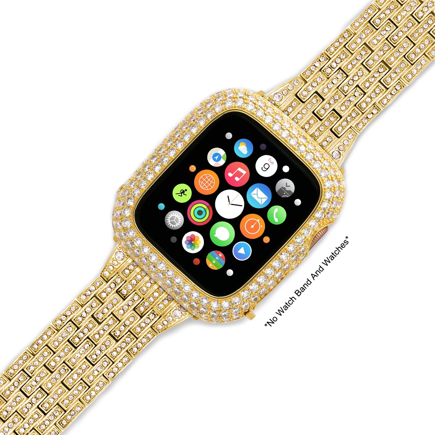 iRepair Sparkling Crystal Diamond Case Cover Bezel Compatible with Apple Watch Watch Series 4/Series 5(Gold, 40mm)