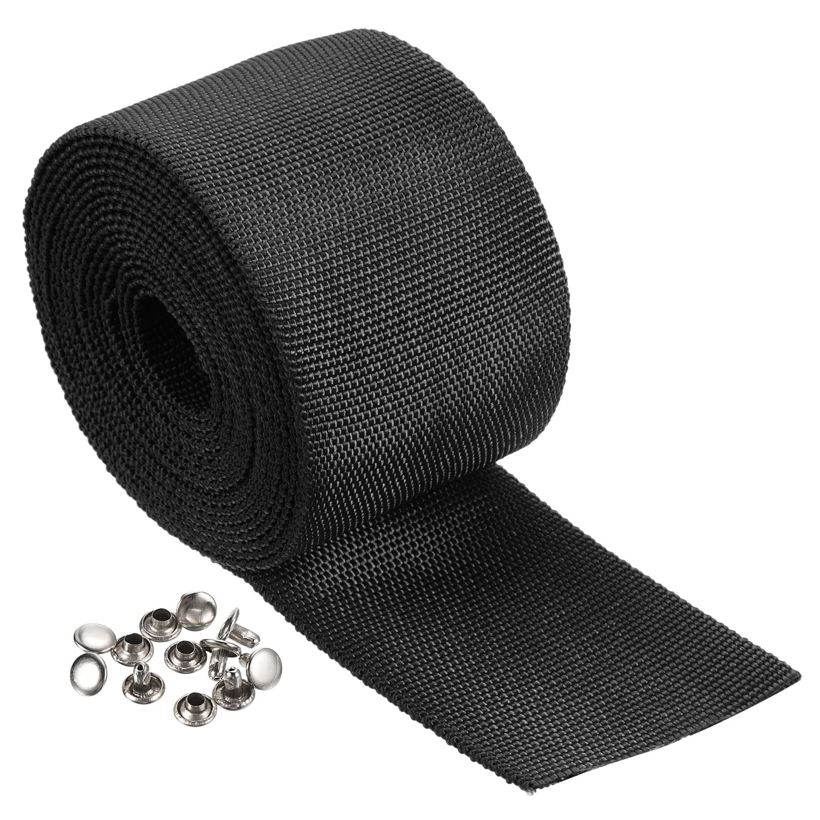 PATIKIL Winch Rope Protector 3m/9.84ft, Polyester Protective Sleeve with Buckle Universal for 6cm/2.36in Width Cable Line, Black