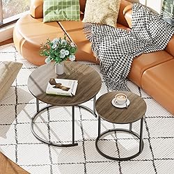 aboxoo Coffee Table Nesting Side Round Table Set of