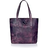 Women’s Genuine Leather Tote Bag – Classic Purple Handbag, Shoulder & Laptop Bag