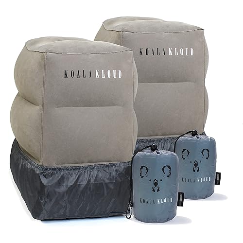 Koala Kloud Height Travel Foot Rest 2-Pack Gray Inflatable