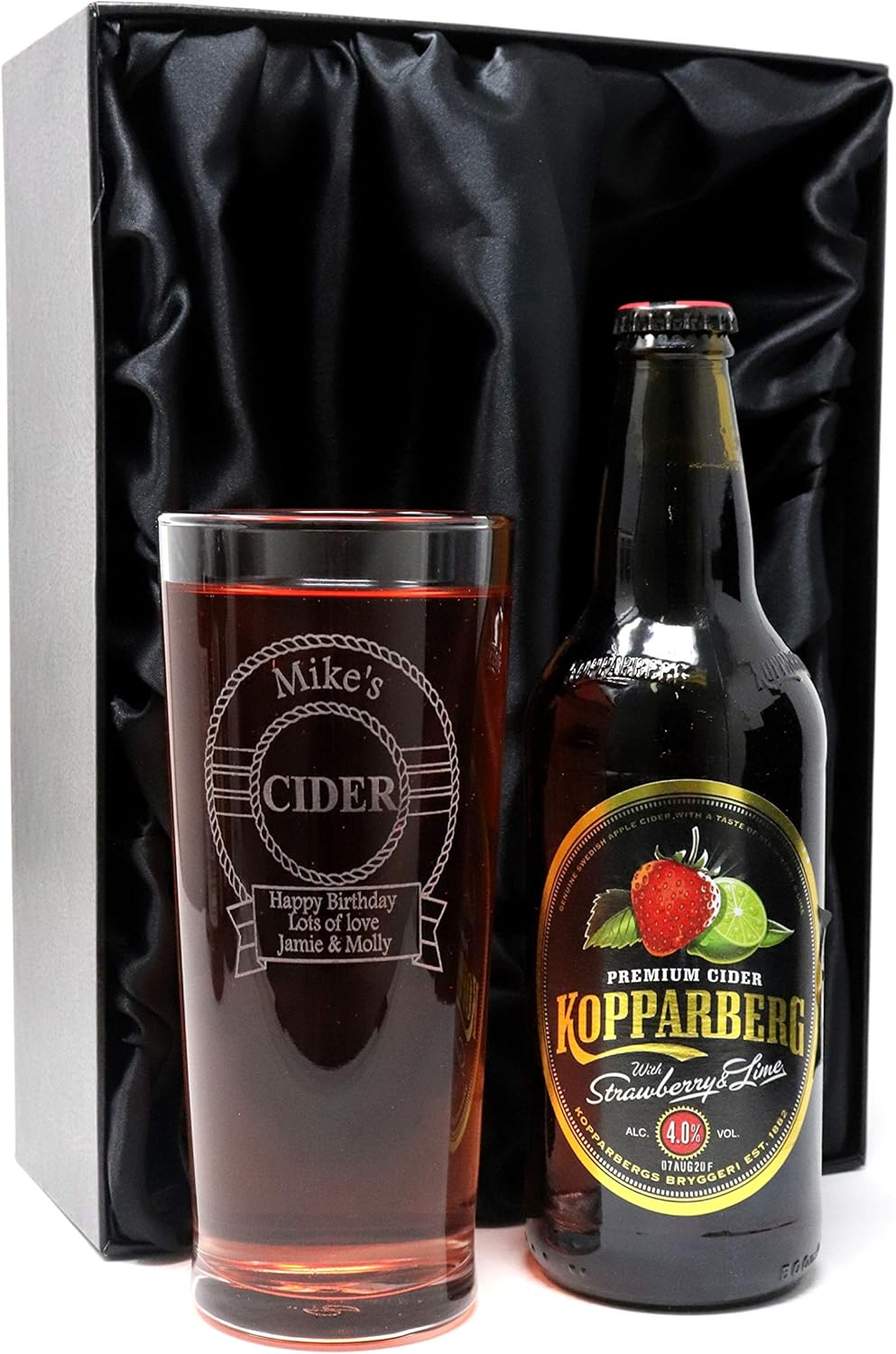 Engraved/Personalised *Cider Design* New Pint Glass & Bottle of Cider