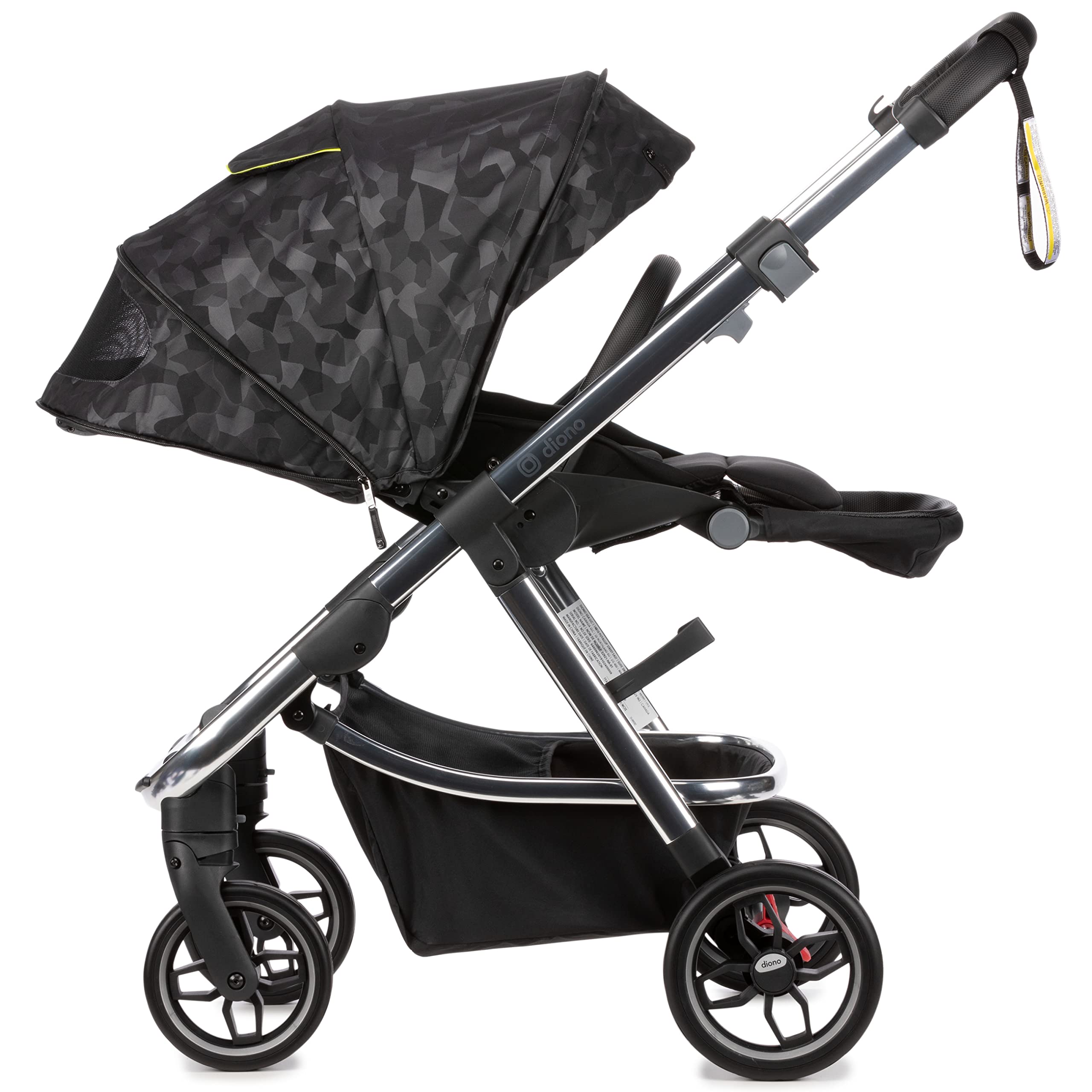 Diono Excurze Luxe Baby, Infant, Toddler Stroller, Perfect City Travel System Stroller and Car Seat Compatible, Adaptors Included Compact Fold, Narrow Ride, XL Storage Basket, Black Camo