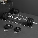 Yaheetech Barbell Weight Set 30KG Adjustable Dumbbell Weight Bar Home Gym view 2