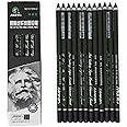 Charcoal Pencil Set - 12pcs/pk - Black Free Cutting Paper Handle Charcoal Pencil C7350 (Super Soft)