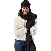 Fishers Finery Women's 100% Pure Cashmere Ribbed Hat Glove Scarf Set | Gift Box
