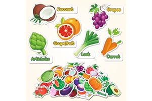 AKAYOK Kids Felt Board Set with 90 Fruits & Vegetables Pieces - Interactive Learning & Education Toys for Preschool Homeschool, Vibrant Colors Pretend Play Toys with Storage Bag & Velcro Dots