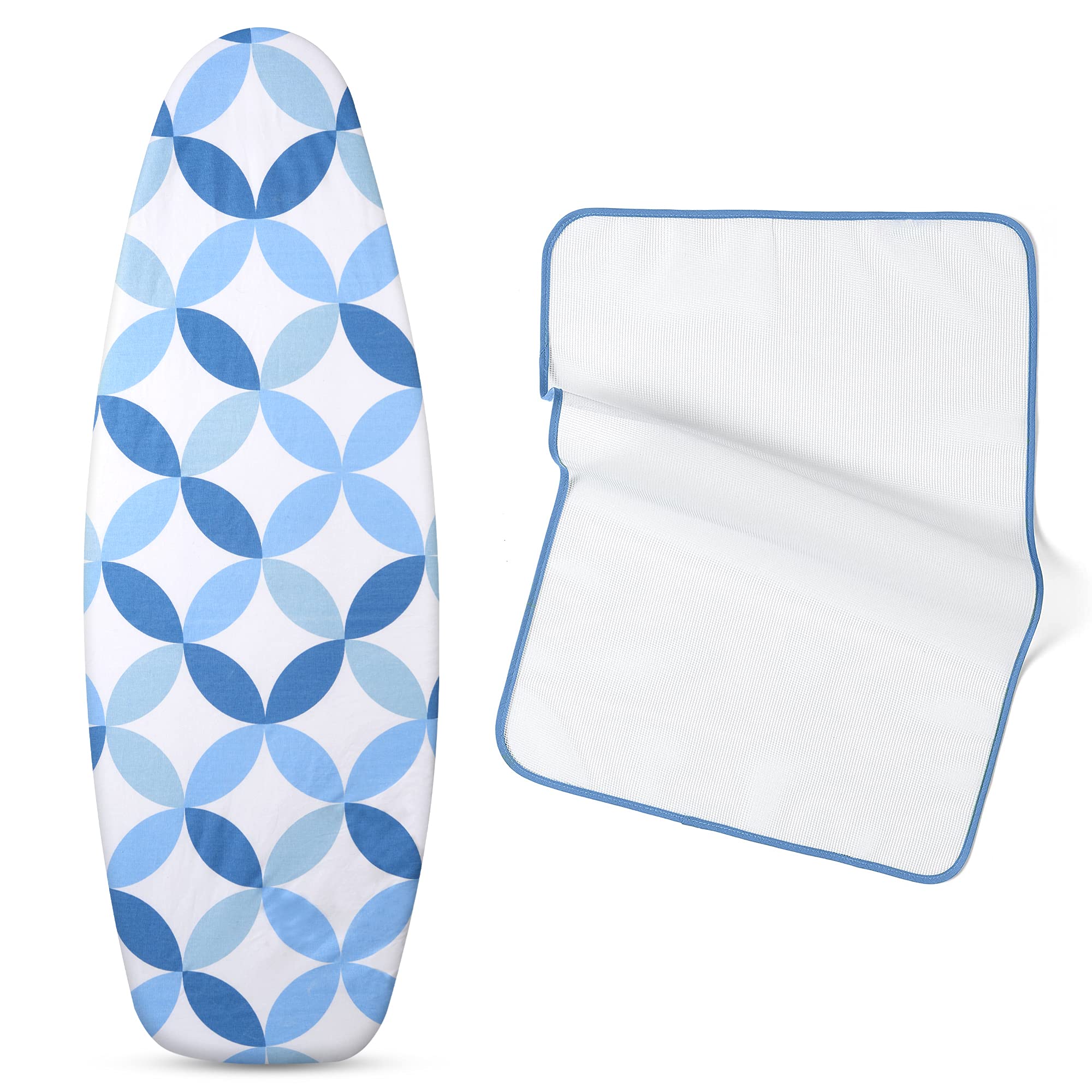 Extra Thick 7mm ironing board cover Designed in the UK. Ironing board covers fit all boards 145 cm in length and 54cm in width. ironing board covers large and medium.Full-Size Scorch Resistant Padding