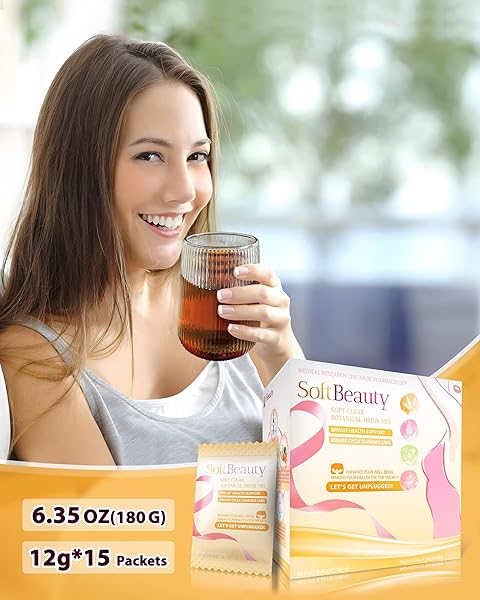 SOFTBEAUTY CLOGGED MILK DUCT RELIEF FENUGREEK DRINK MIX, PMS RELIEF SUPPORT SUPPLEMENT FOR WOMEN, MASTITIS RELIEF, BREAST ENGORGEMENT & TENDERNESS RELIEF, SOFTEN LUMPS, PMS TEA FOR FIBROCYSTIC CHANGES