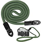 Tohhdov Rope Camera Neck Shoulder Strap, Adjustable Nylon Strap for DSLR/Mirrorless Cameras & Outdoor Photography (Forest Green, 39 Inches)