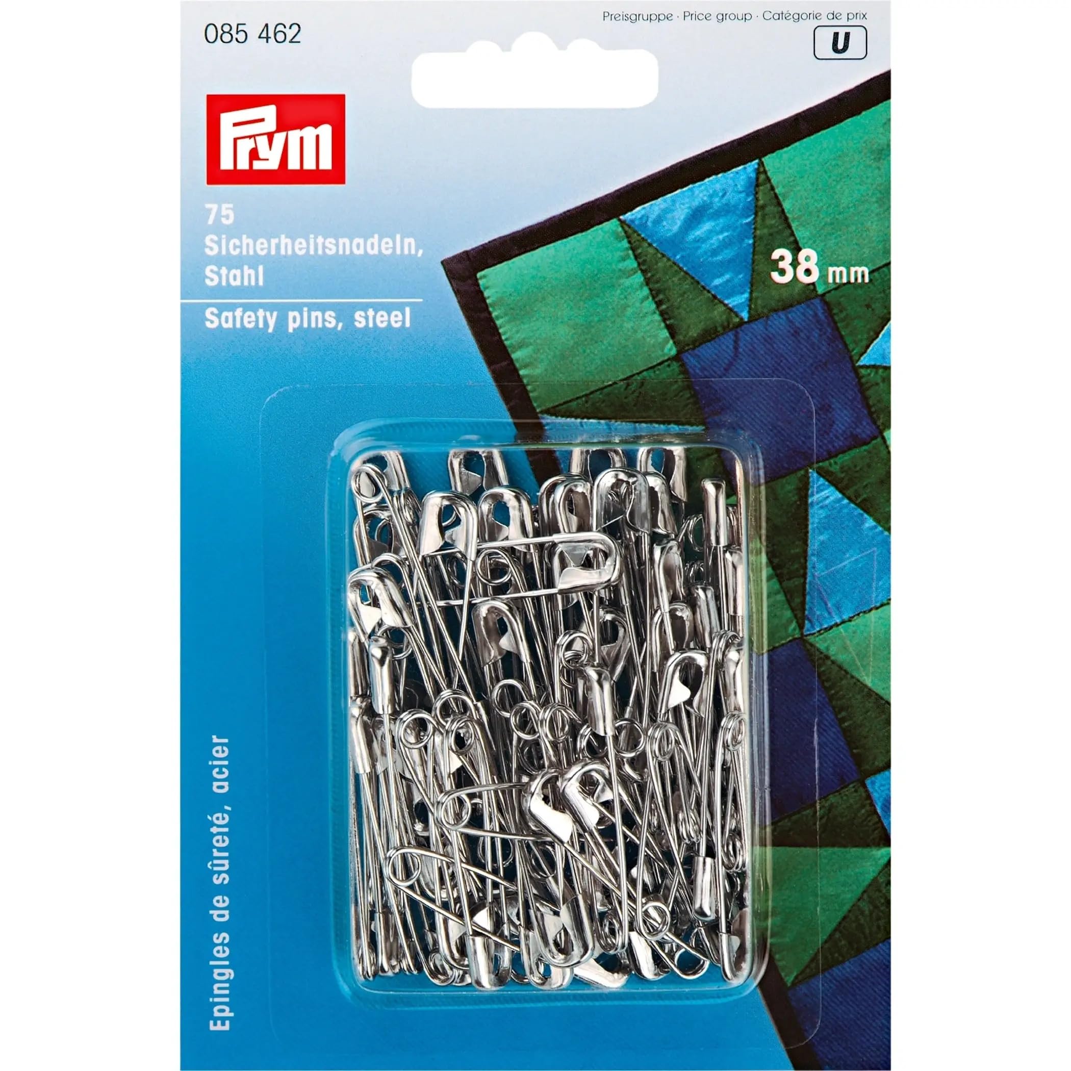 Prym 38 mm Safety Pins with Coil, Silver
