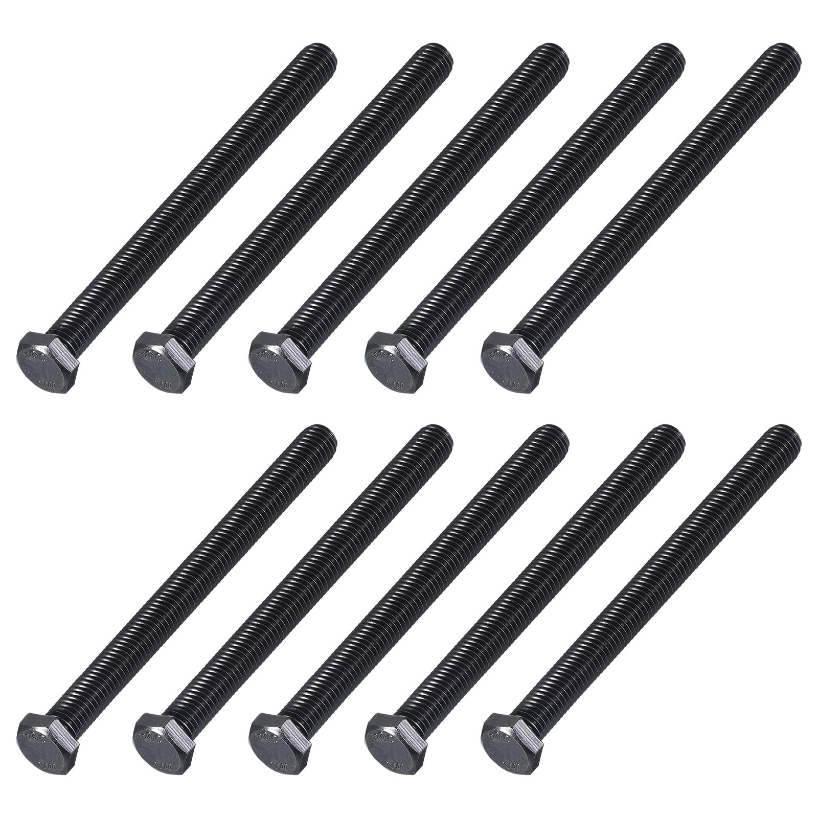 METALLIXITY Hex Head Bolts (3/8-16 x 5") 20Pcs, 304 Stainless Steel 18-8, Fully Threaded, External Hex Drive, Hex Head Screw Bolt, Black Oxide โ image 1