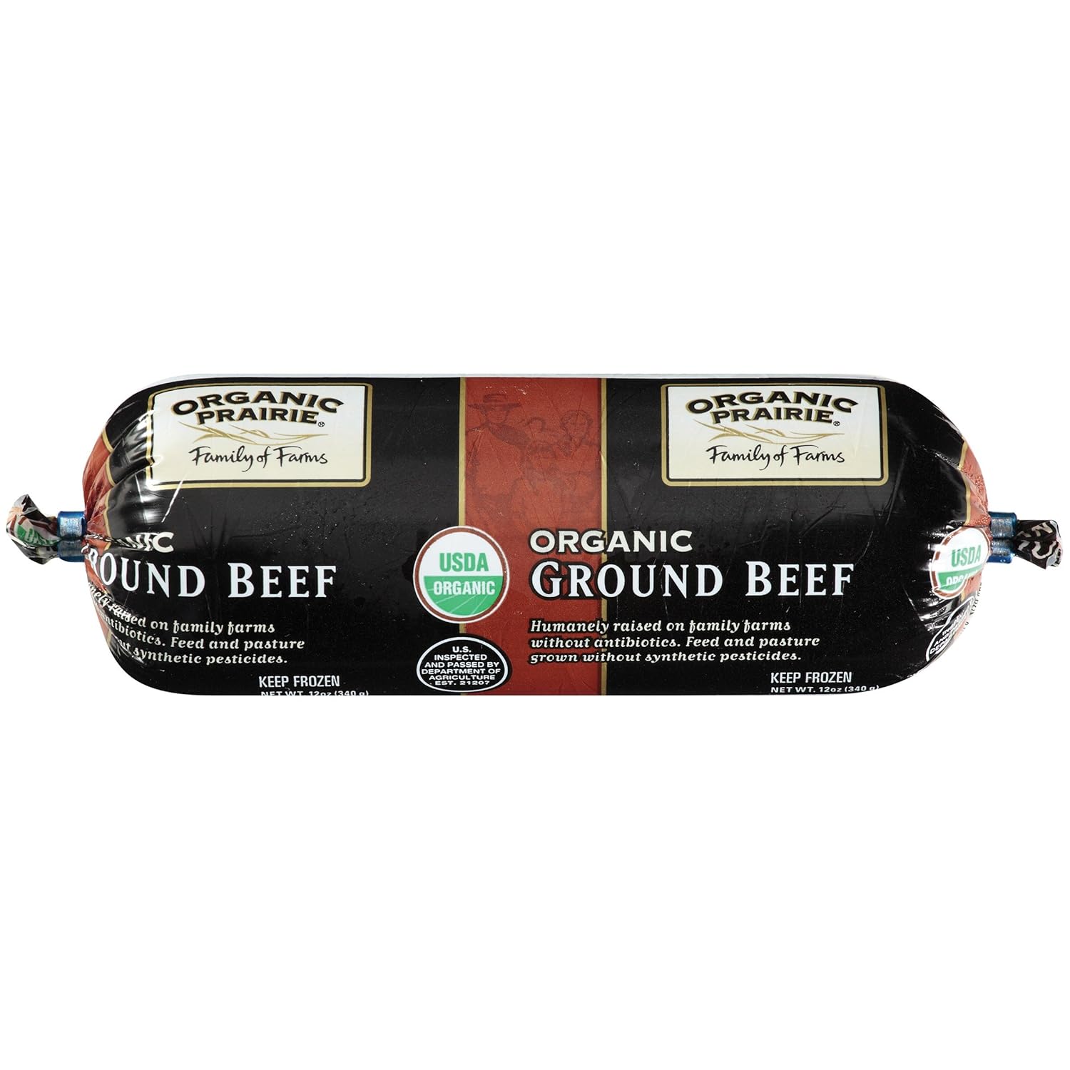 Organic Prairie Ground Beef Chub, 12 Ounce (Pack of 10)
