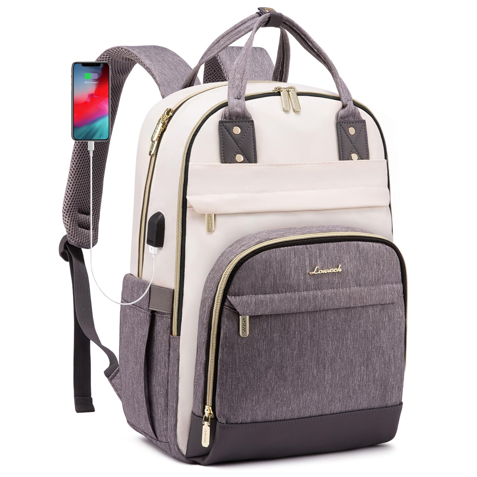 LOVEVOOK Laptop Backpack for Women 15.6 inch, Waterproof Women's Rucksack Bag Backpacks with Anti-theft Zipper & USB Port, Fashion Computer Bags Womans for Work College University School Travel — image 1