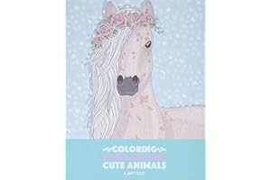 Coloring Books For Girls: Cute Animals: Relaxing Colouring Book for Girls, Cute Horses, Birds, Owls, Elephants, Dogs, Cats, Turtles, Bears, Rabbits, Ages 4-8, 9-12, 13-19