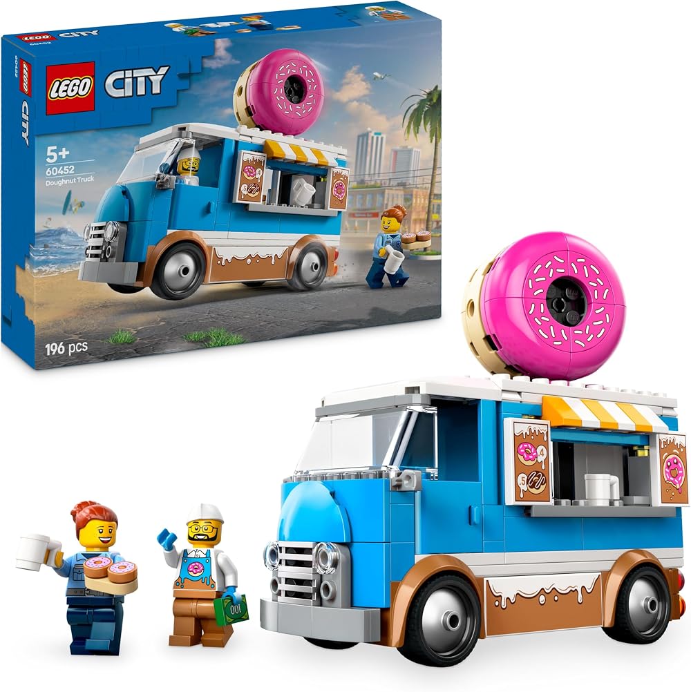 LEGO City Donut Truck Toy 60452 with 2 Minifigures Creative Building Set