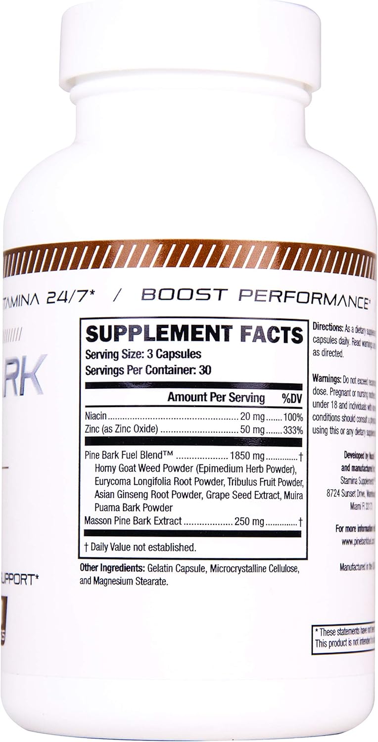 PREMIUM Pine Bark Male Enhancement Pills Testosterone BOOSTER Strength