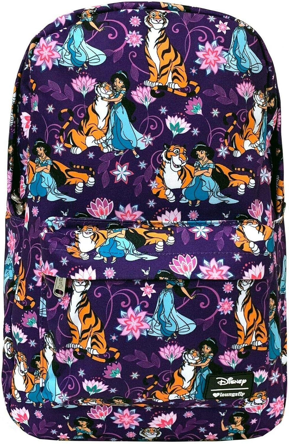 Loungefly Disney's Aladdin- Jasmine and Rajah Print Backpack Standard