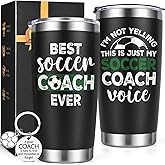 Lifecapido Soccer Coach Gifts, Best Soccer Coach Ever 20oz Insulated Tumbler, Coach Appreciation Gifts Thank You Gift Birthday Christmas Gift for Men, Black