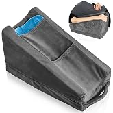 Buryeah Dark Gray Arm Elevation Pillow 2 Pocket, Plush Material | Soft Ergonomic Support Pillow for Elbow Rest Wedge Broken Arm Elbow Gifts with High Density Foam for Recovery Sleeping
