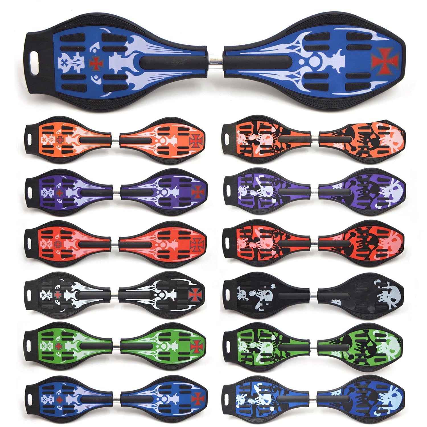 Waveboard della Apollo XL PRO Streetboard con cuscinetti a sfera ABEC 7 85 5cm x 22 5cm Blu sopporta fino a 80kg disponibile in 12 varianti