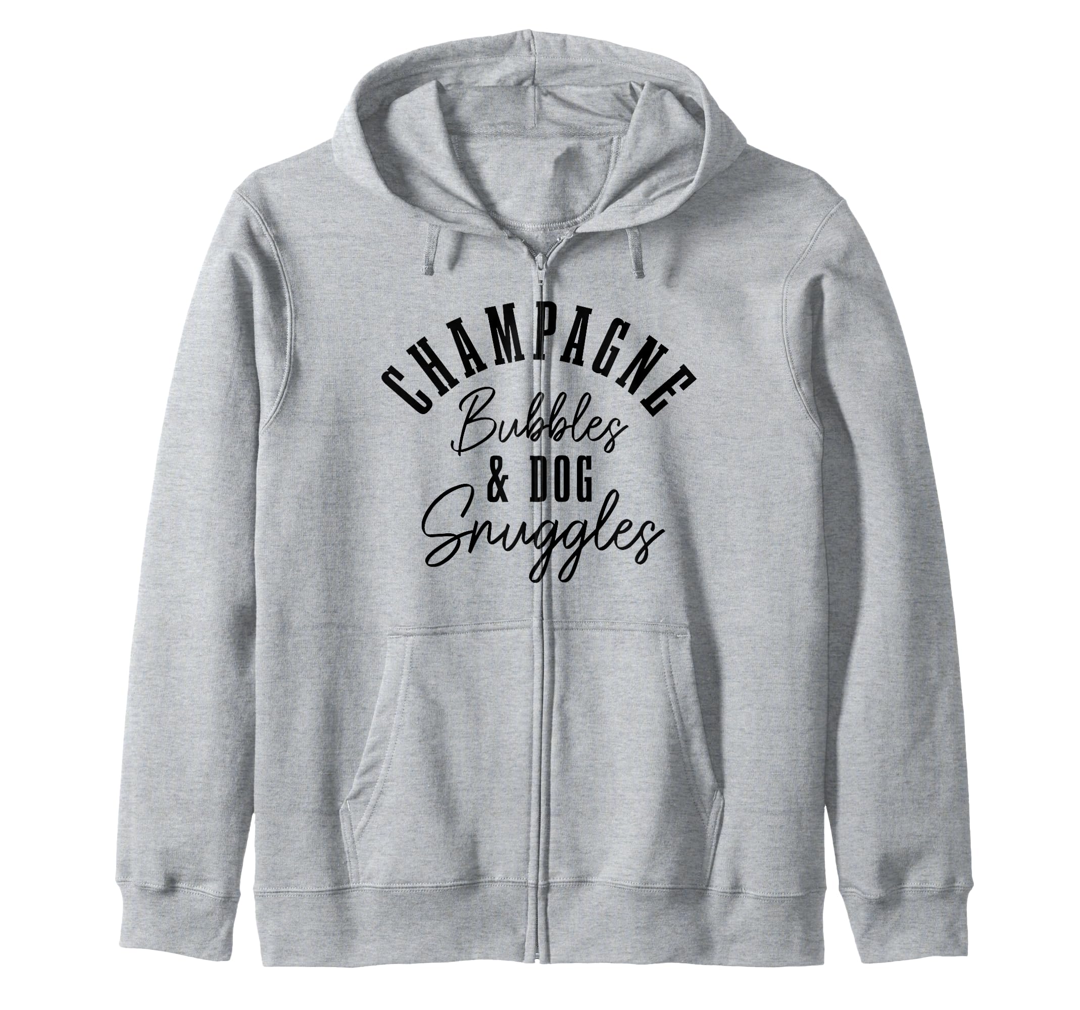 Champagne Bubbles & Dog Snuggles Funny Dogs Zip Hoodie โ image 1