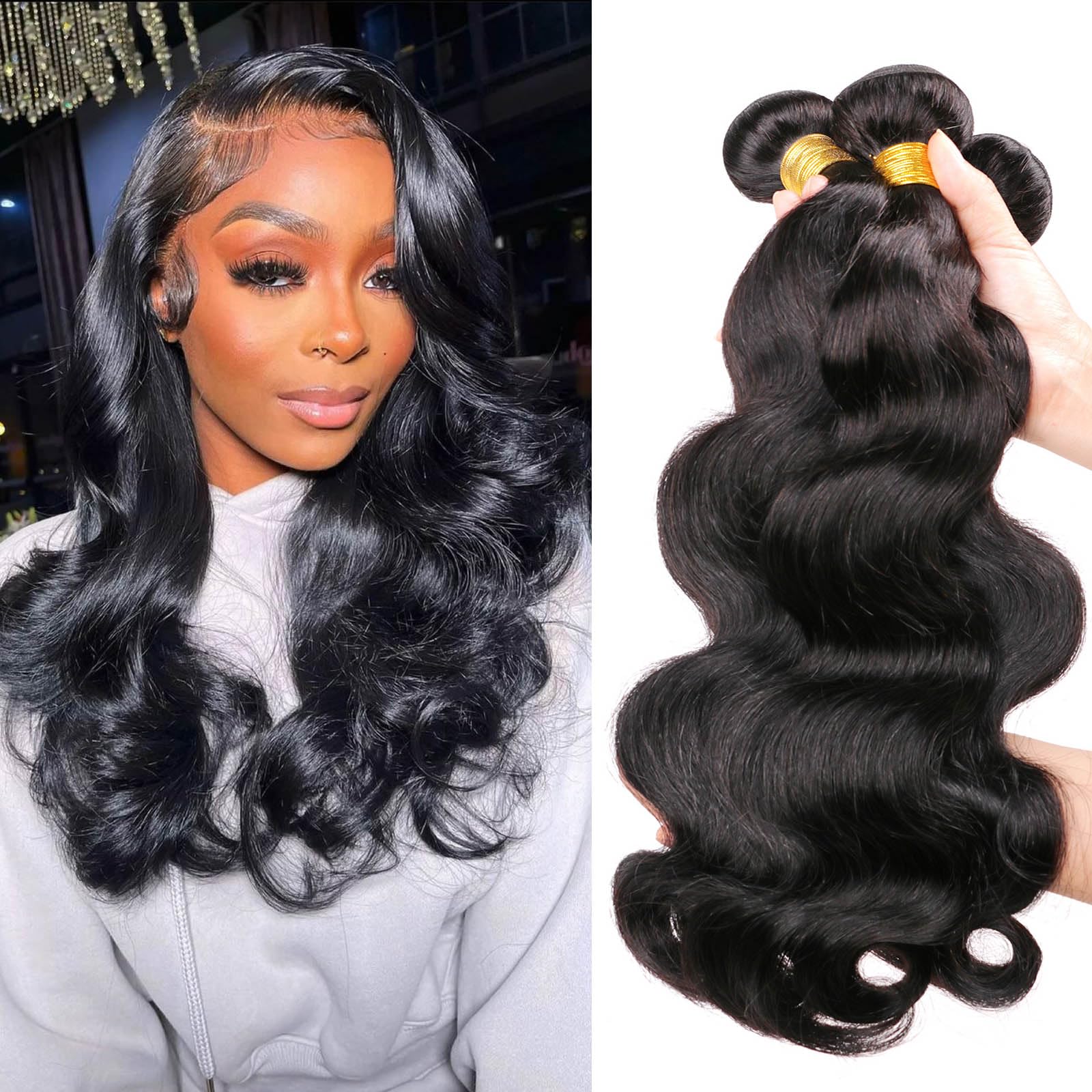 Body Wave Bundle 18 20 22 Inch Body Wave Human Hair Bundles Body Wave Hair 3 Bundles 10A Grade 100% Unprocessed Brazilian Virgin Hair Extensions for Black Women — image 1