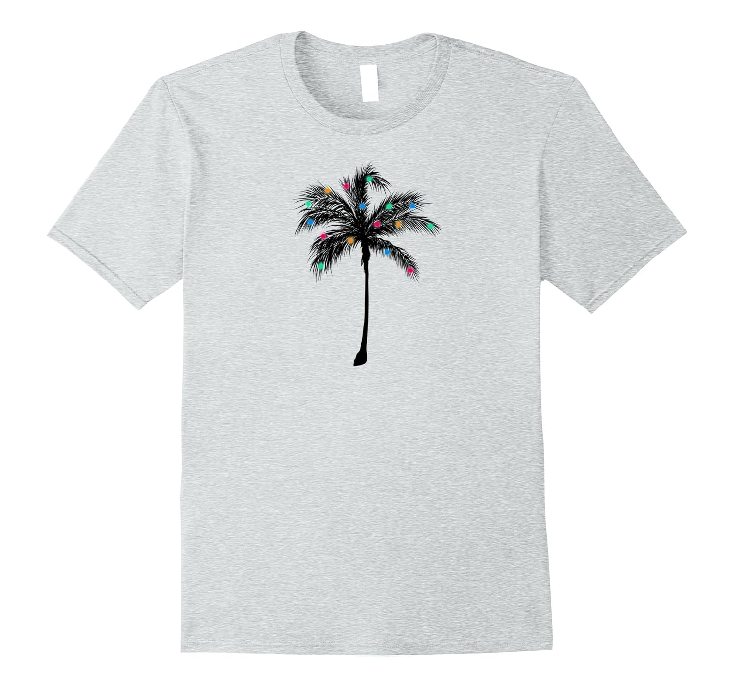 Palm Tree With Christmas Lights Tropical Christmas T-Shirt-ANZ