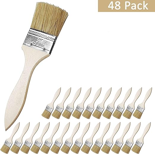 Paint Brush Set (48 Pack) 50.8mm Flat Bristle Chip Paint Brushes with
