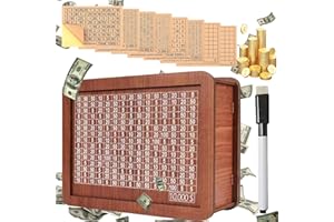 LOWYIG Cash Vault Wooden Savings Box 10000 Wooden Money Box for Cash Saving with Counter Coin Cash Saver Challenge Box Money Bank