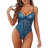 Avidlove Sexy Lingerie for Women Lace Teddy Bodysuit Deep V Cut Out Babydoll One Piece lingerie